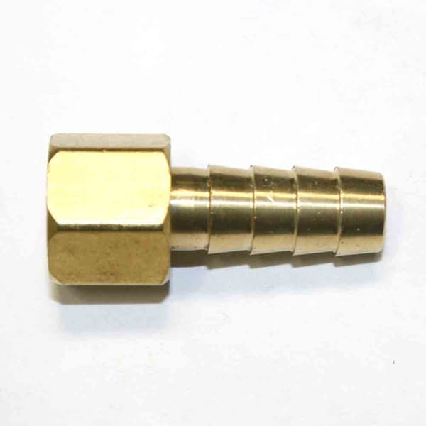 Interstate Pneumatics Brass Hose Fitting, Connector, 3/8 Inch Swivel Barb x 1/4 Inch Female NPT End - 2 Piece, PK 25 FFS246-25K - main